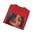 Charcoal T-Shirt with Kylie Jenner portrait painting crew neck cotton fabric