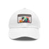 White cotton baseball cap with cute koala watercolor design.
