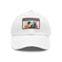 Koala watercolor baseball cap in white with light brown patch.