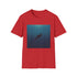 Minimalist charcoal t-shirt featuring serene whale journey on a soft crew neck.