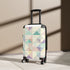 Chic pastel geometric small black suitcase bag for travel accessories.