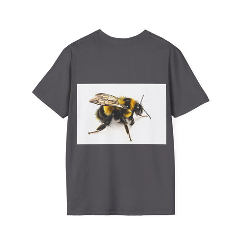 Bumblebee watercolor tee in charcoal, crew neck, regular fit, cotton.