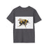 Bumblebee watercolor tee in charcoal, crew neck, regular fit, cotton.