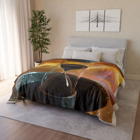 Hourglass with Black Hole in Center Plush Fleece Throw Blanket