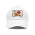 Blooming Blossoms Baseball Cap in White with Light Brown Patch