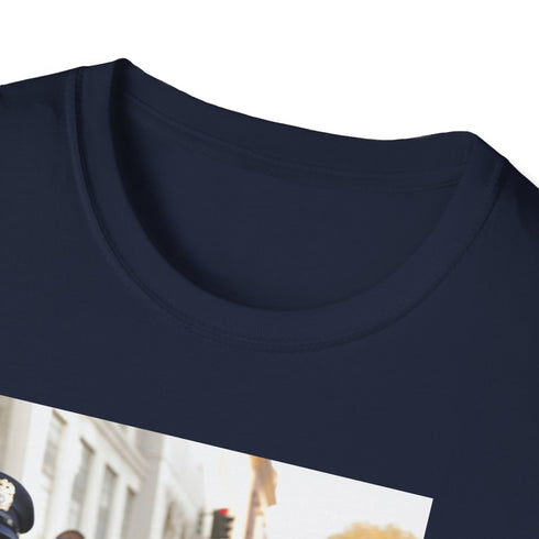 Charcoal cotton Joe Biden T-shirt with vibrant watercolor portrait medium size