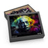 Neon Einstein jigsaw puzzle, vibrant watercolor portrait, 10" x 8" dimensions.