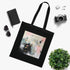 Gilded Mint Abstract Tote Bag in Black Cotton Abstract Design