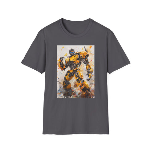 Charcoal regular fit t-shirt featuring Bumblebee graphic in breathable cotton