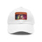 Neon watercolor baseball cap with light brown patch.