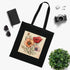 Botanical Sketches Tote Bag, Black Cotton Floral Accessory Artistic Gift