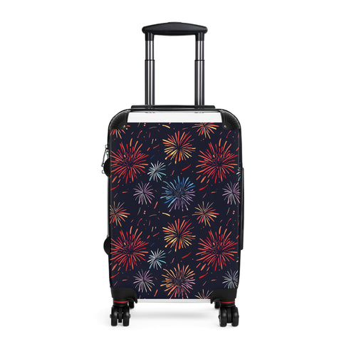 Sparkling Suitcase: Festive Fireworks Pattern