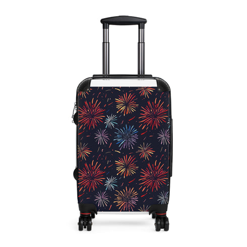 Sparkling Suitcase: Festive Fireworks Pattern