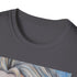 Charcoal crew neck cotton T-shirt featuring vivid Elsa frozen tapestry design