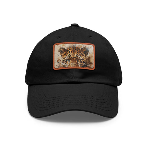 Wildlife Cheetah Snapback Cap in White with Light Brown Patch