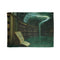 Floating Library under Time Vortex — Plush Fleece Throw Blanket — Full Flat Artwork View