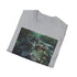 Charcoal cotton T-shirt with vivid crocodile painting and crew neck design