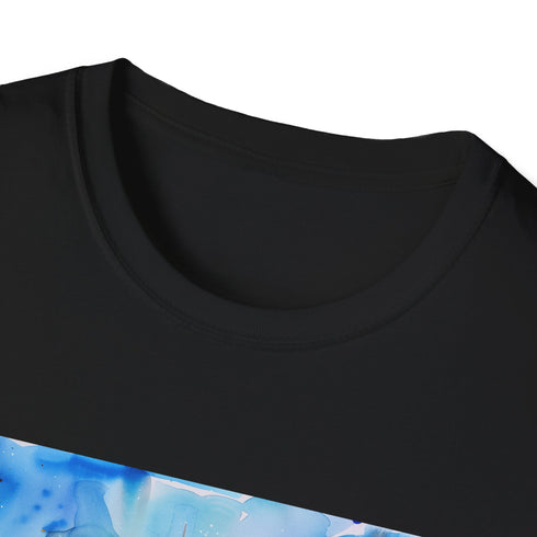 Watercolor Empire State Building skyline t-shirt in Charcoal; summer statement piece.