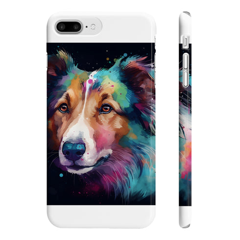 Collie Slim iPhone 7 Plus Glossy Phone Case for Dog Lovers