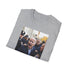 Charcoal cotton crew neck tee with vibrant Joe Biden watercolor artwork