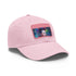 Neon watercolor baseball cap with rectangle patch in white/light brown.