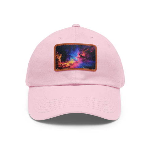 Neon space galaxy baseball cap with cosmic design.