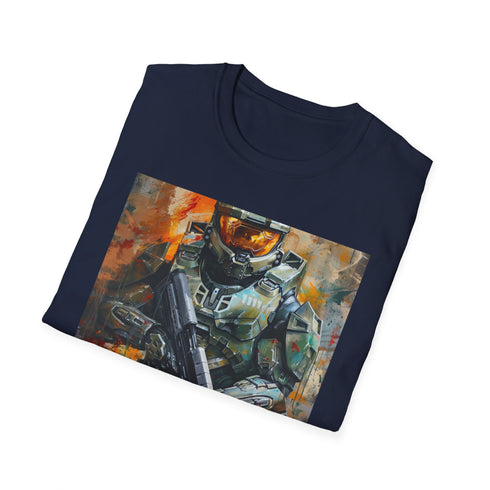 Master Chief portrait tee in charcoal cotton for summer fashion.