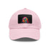 Neon Trump Watercolor Splatter Cap in White with Light Brown Patch.