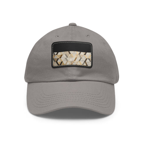 Cream and gold Kilim pattern baseball cap with unique texture.