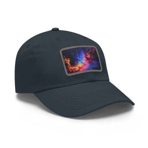 Galactic Glow Baseball Cap in White with Light Brown Patch