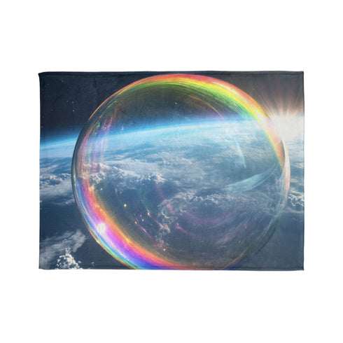 Dream Bubble Drifting over the Earthsola Plush Fleece Throw Blanket