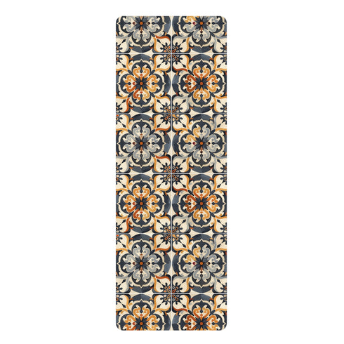 Artisan tiles design rubber yoga mat for balance and peace.