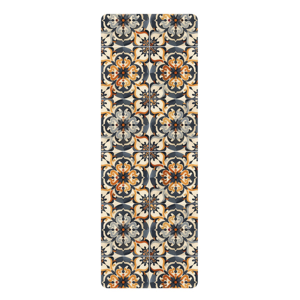 Artisan tiles design rubber yoga mat for balance and peace.