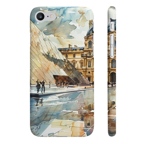 Watercolor Louvre iPhone 7 Plus Glossy Slim Phone Case souvenirs style.