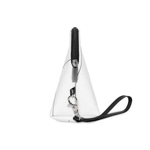 Chic minimalist face art makeup bag, all-over print, sublimation design.