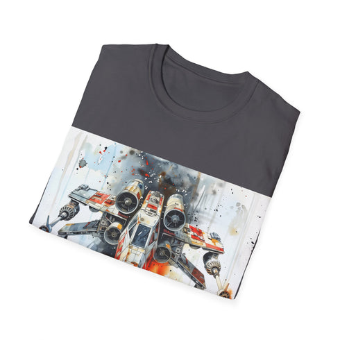 Galactic X-Wing Star Wars Tee in Charcoal Cotton, Regular Fit.