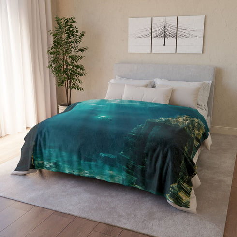 Sunken City Awakening with Energy Plush Fleece Throw Blanket