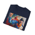 Charcoal Superman T-shirt cotton crew neck with vibrant superhero painting