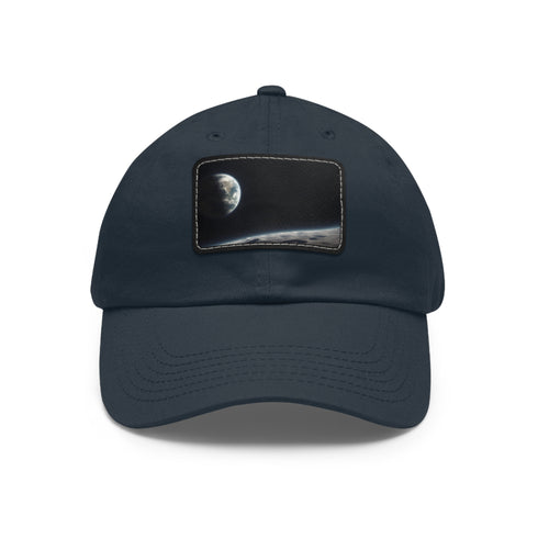 Earths Horizon Cap White/Light Brown Unisex Hat Vegan Cotton Rectangle