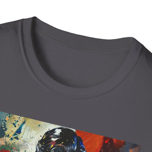 Charcoal Superman painting T-shirt cotton crew neck regular fit vibrant design