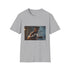 Charcoal cotton crew neck T-shirt featuring Wolverine watercolor claw design