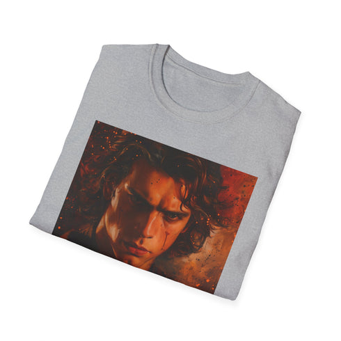 Charcoal cotton T-shirt featuring vibrant Anakin Skywalker portrait in regular fit