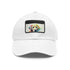 Labrador Love White Baseball Cap with Light Brown Patch Textured Embroidered Design