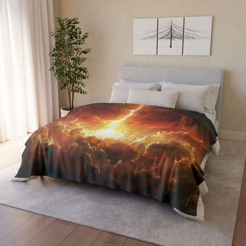 Solar Sword Shattering the Sky Plush Fleece Throw Blanket