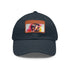 Bold, neon watercolor Hugh Jackman cap in white with brown patch.
