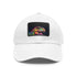 Dino Dreams Watercolor Neon Baseball Cap Unisex White Rectangular Hat Vegan