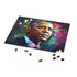 Vibrant Barack Obama neon watercolor jigsaw puzzle with 120 pieces.