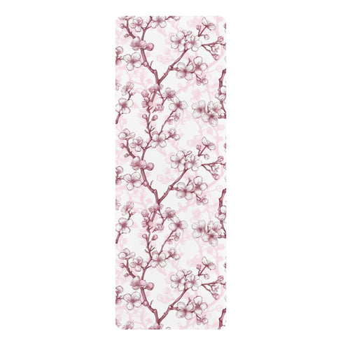 Pink and White Cherry Blossom Yoga Mat 26" x 70"