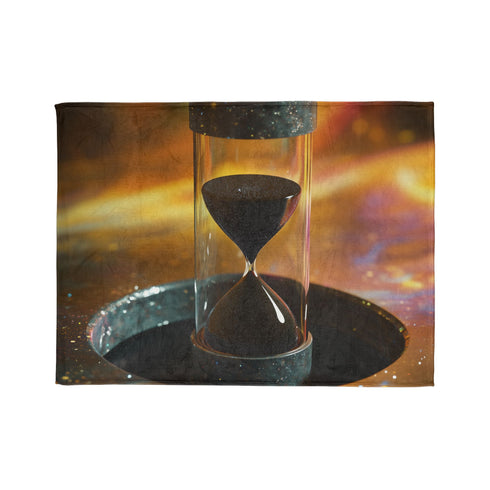 Hourglass with Black Hole in Center Plush Fleece Throw Blanket