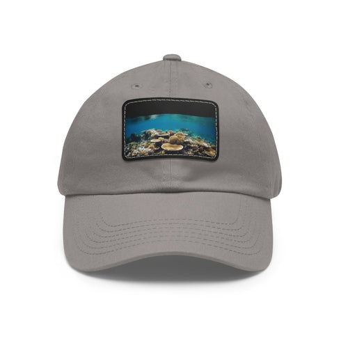 Great Barrier Reef baseball cap in white with coral reef design.